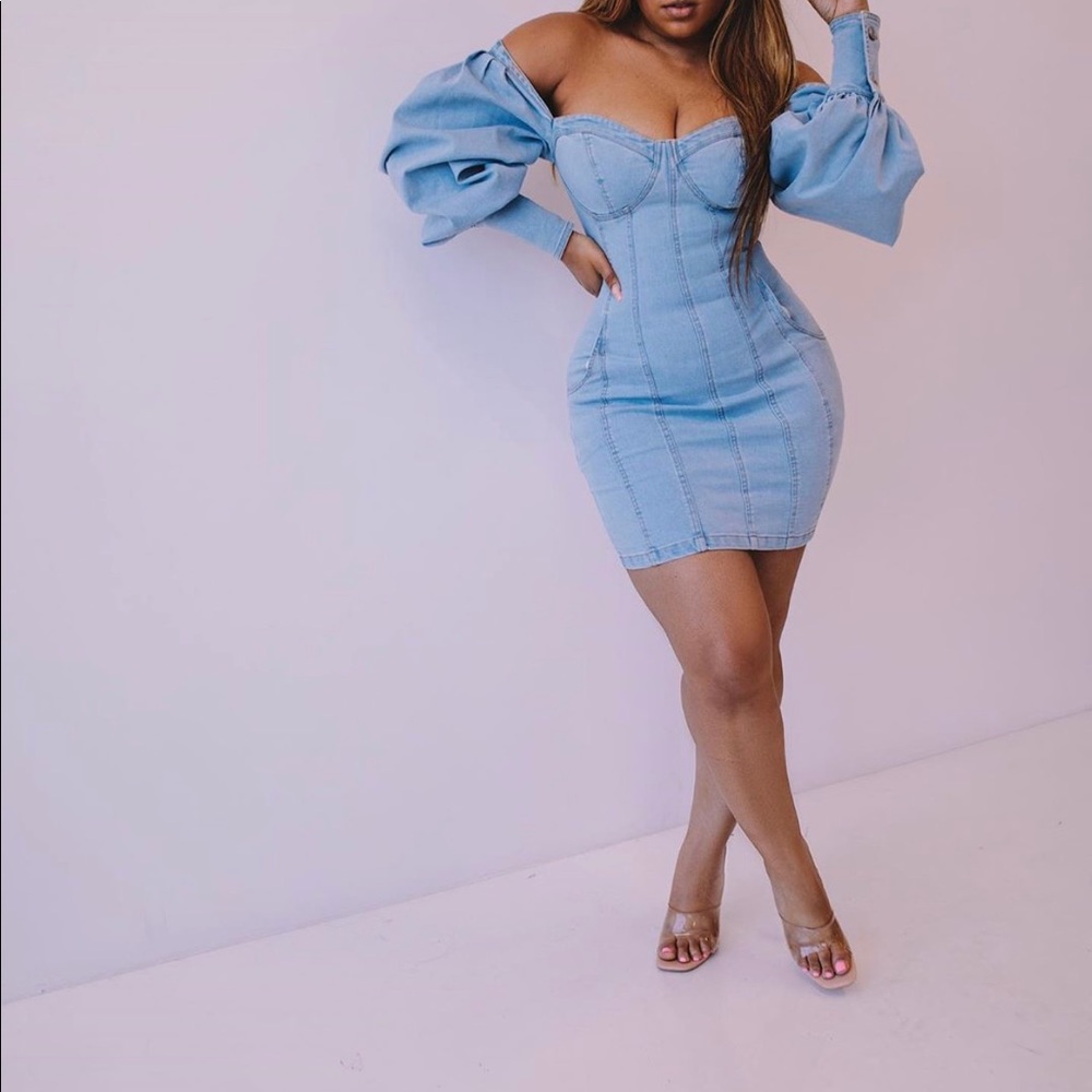Denim Puff Sleeve Dress